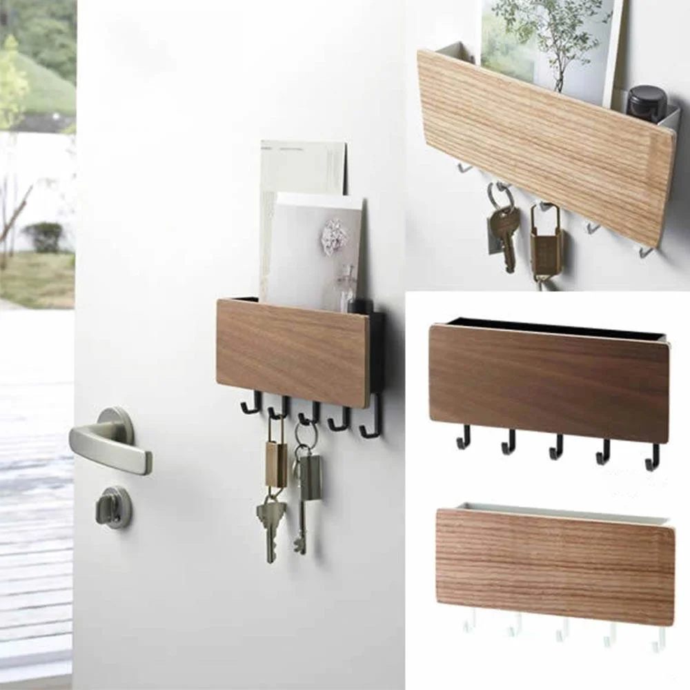 Wall-Hung Type Wooden Decorative Wall Shelf Hanger Organizer Key Rack