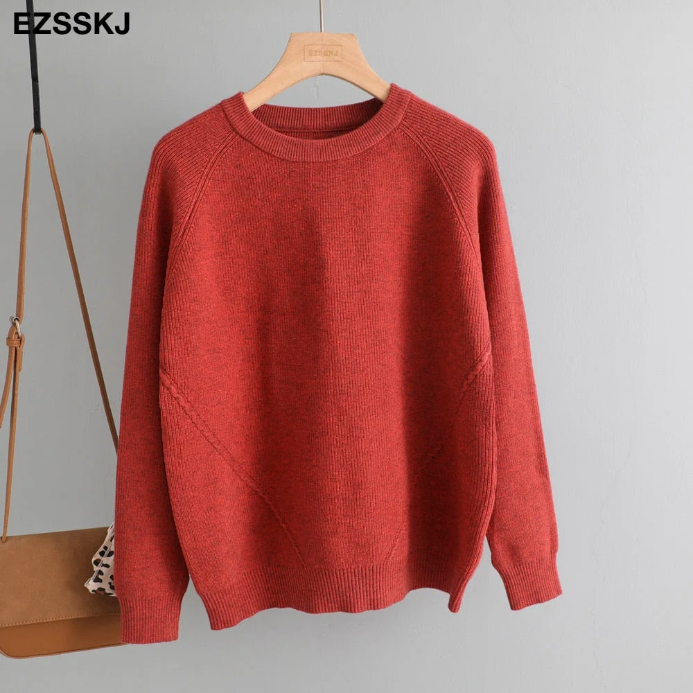 casual Autumn autumn winter thick loose sweater Pullovers Women female oversize O-neck sweater knit Jumpers top