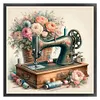 Flower Sewing Machine-11CT Stamped Cross Stitch 45*45cm/17.72*17.72in tapestrymarket