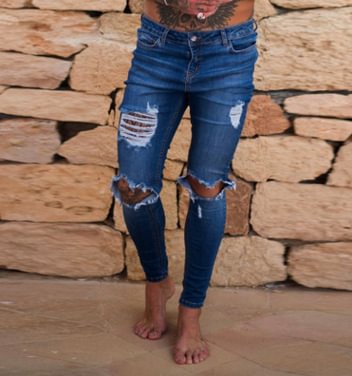 Jeans Spring Low Waist Ripped Tide Cowboy