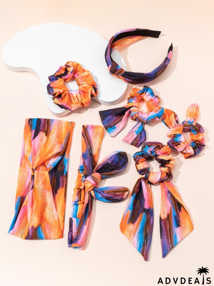 7pcs Tie Dye Hair Accessory Set