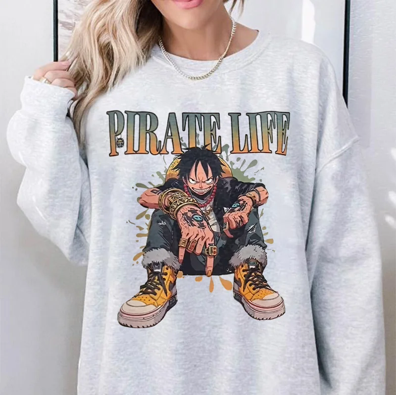 Luff Pirate Life Printed Women's Oversized Sweatshirt