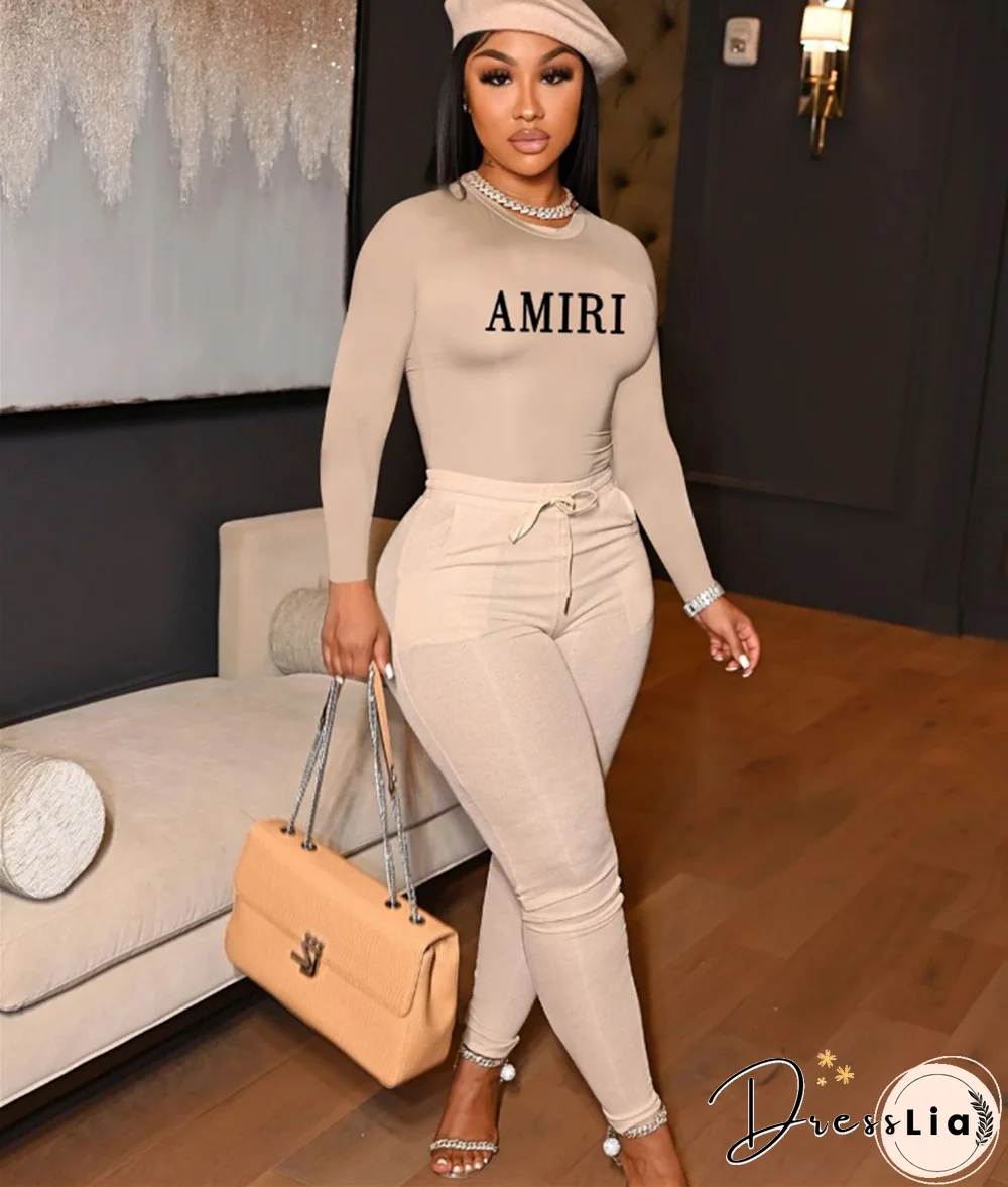 XS Long Sleeve Slim T Shirt Tops Skinny Pants Outfits