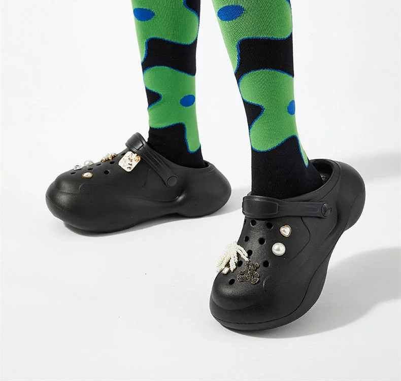 Love Home Hole Shoes Wear Sandals Outside In Summer Women's Thick Soled Increased EVA Home Shoes Personalized Decorative Beach