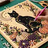 Halloween Bead Art DIY Pearl Painting Kit with Frame 20x20cm(Black cat)