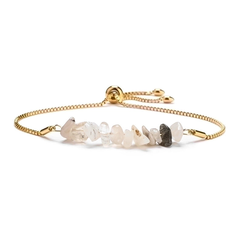 Casual Irregular Stainless Steel Natural Stone Bracelets In Bulk