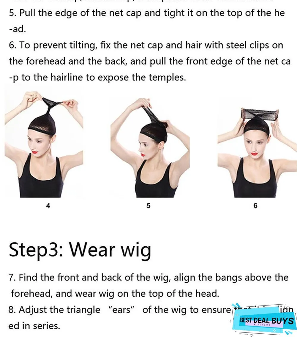 The New Split Left and Right Oblique Wig Headgear Is Dyed with Gradient Long Curly Hair