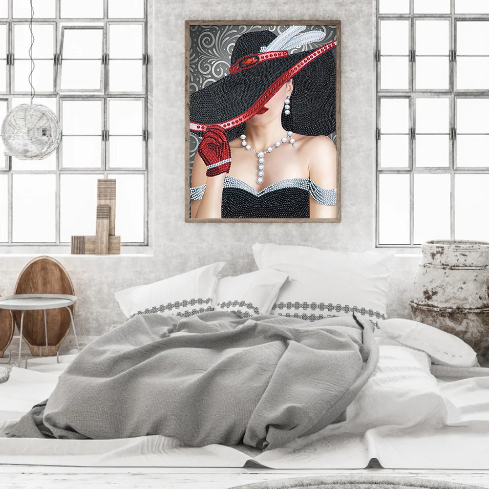 Diamond Painting - Partial Special Shaped Drill - Lady(30*40cm)