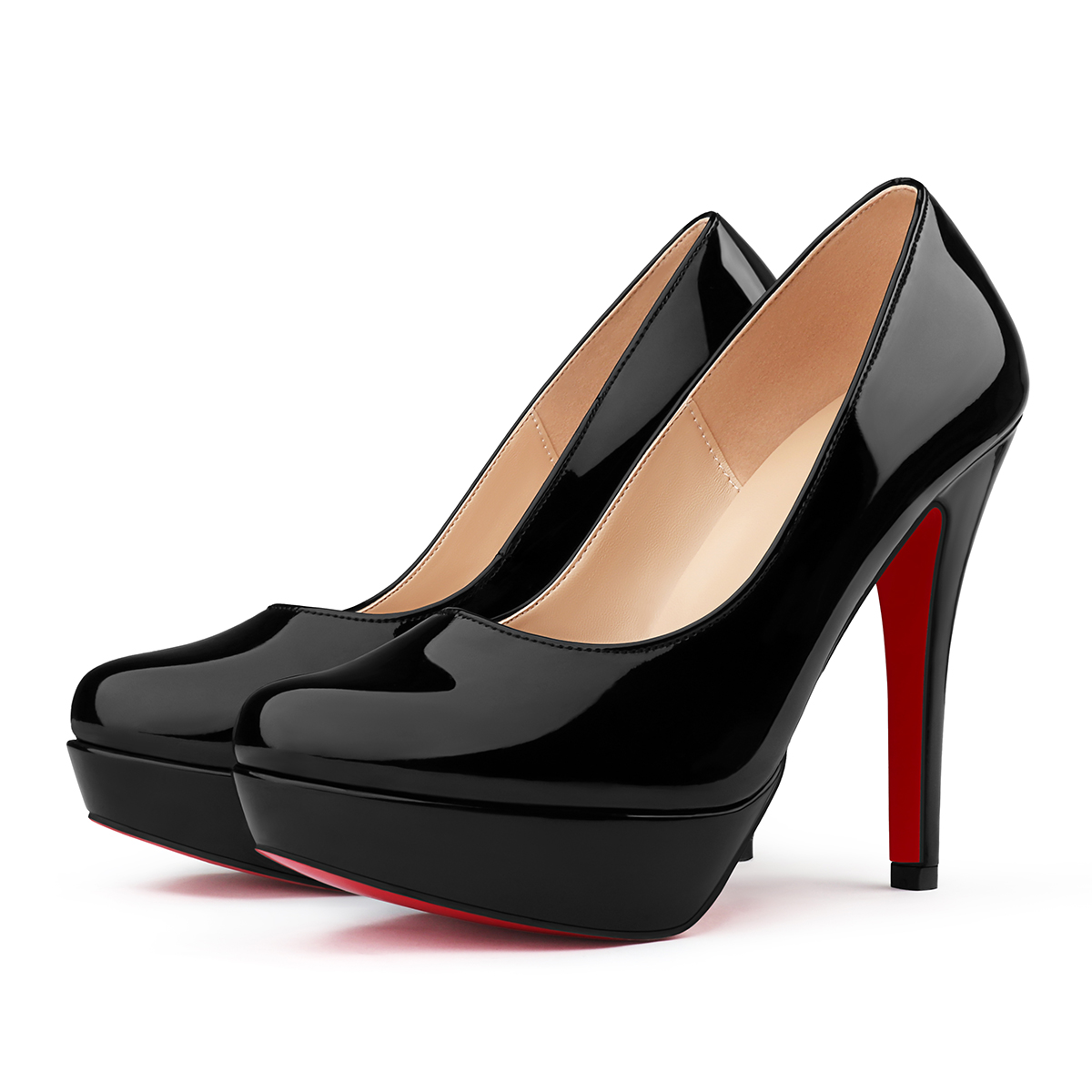 135mm Sky High Red Bottom Platform Pumps Patent Shoes-MERUMOTE