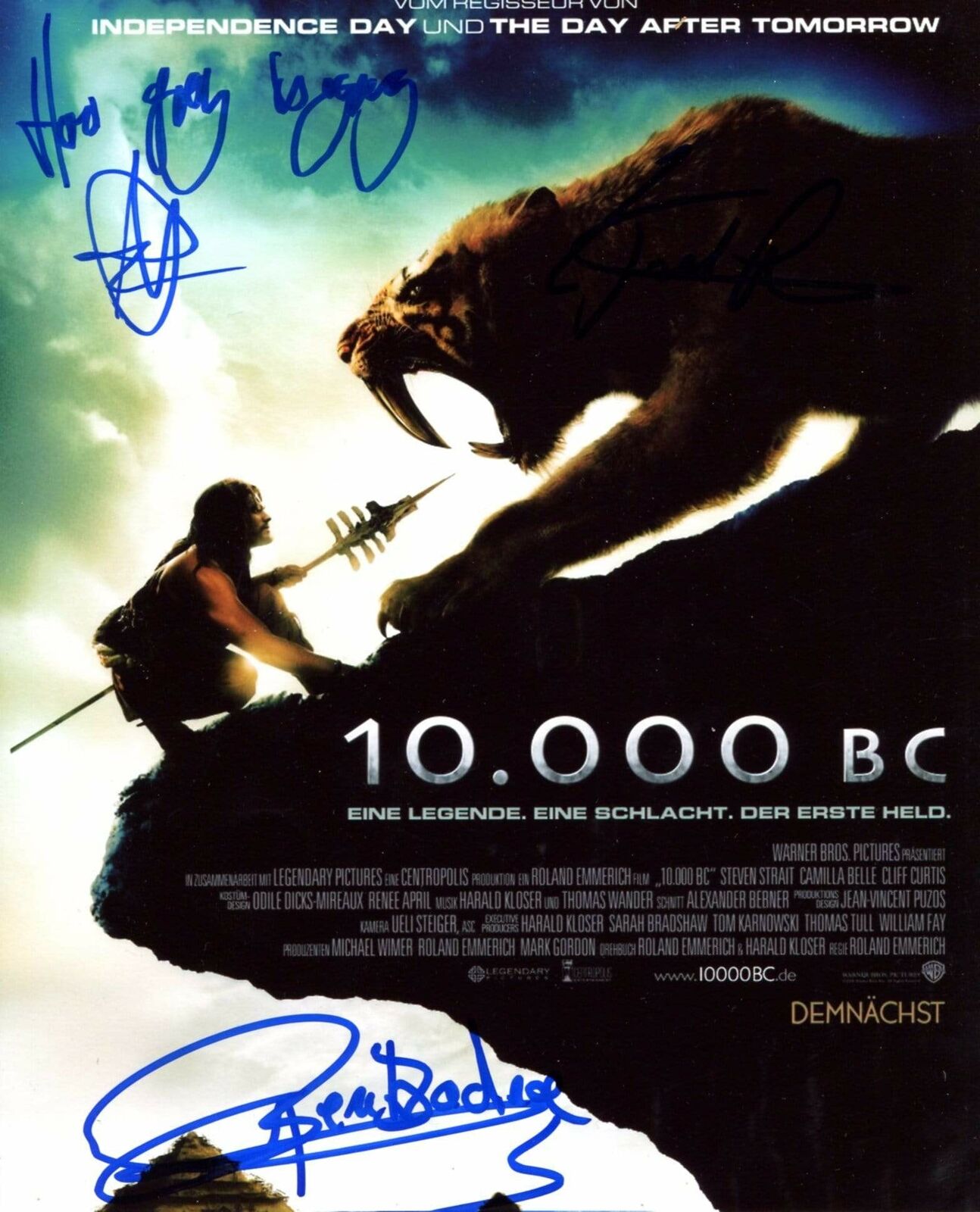 10,000 BC CAST autographs, In-Person signed promo Photo Poster painting