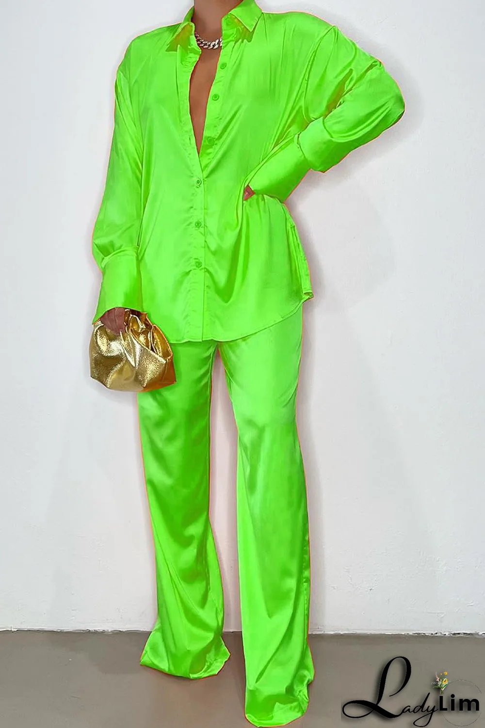 Coffee Casual Solid Patchwork Turndown Collar Long Sleeve Two Pieces