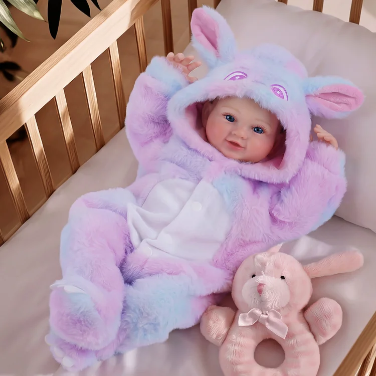 Babeside Lyle 17" Reborn Baby Doll &ndash; Lifelike Soft Vinyl Girl with Purple Unicorn Outfit, Perfect Gift for Kids
