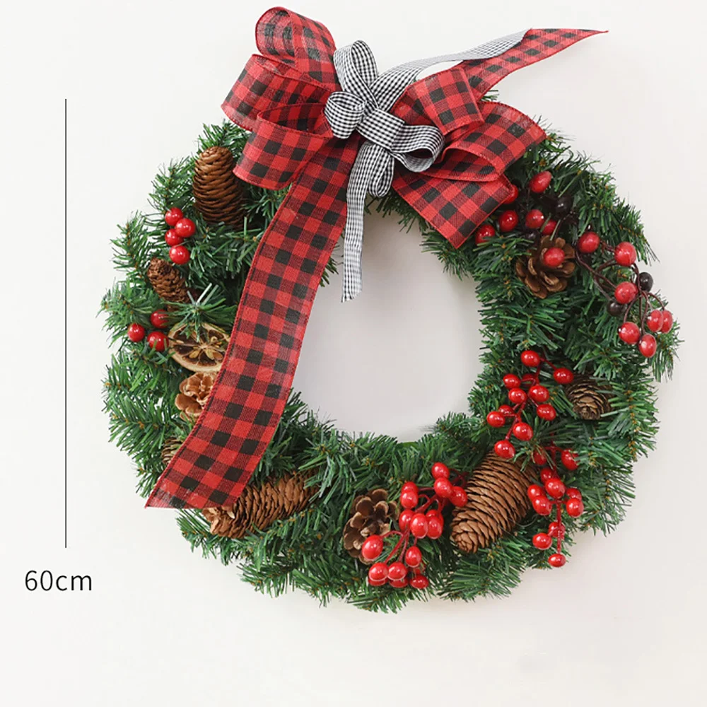 Christmas wreath new bow pine cone door hanging ornaments