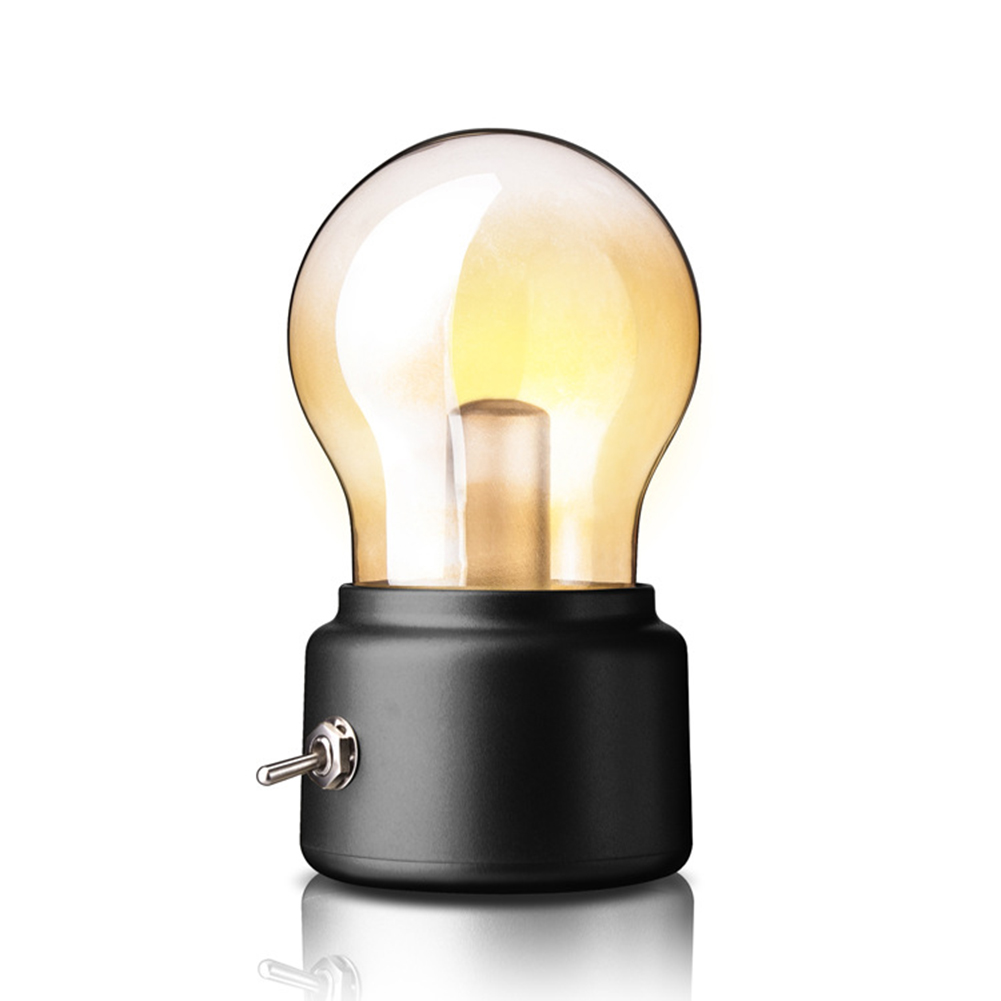 

Retro Bulb Night Light Bedroom Table Desk Lamp Home Decor Lighting Fixtures, Black, 501 Original