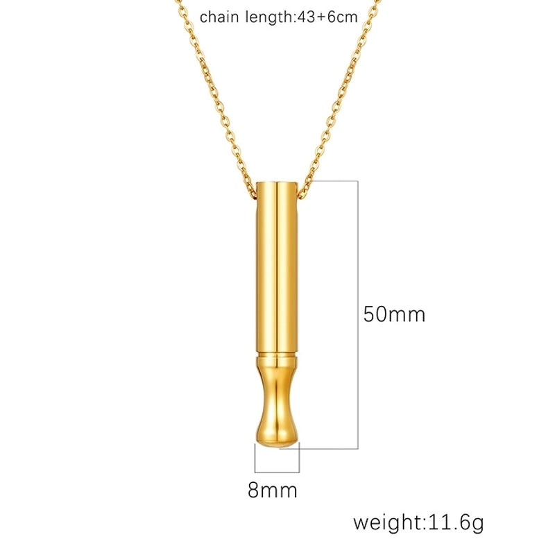Classic Style Geometric Whistle 303 Stainless Steel Plating Pendant Necklace