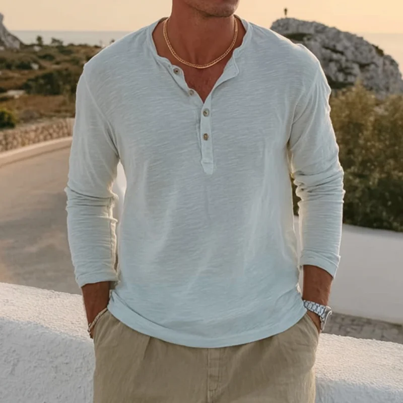 Men's Holiday Loose Casual Long Sleeve T-Shirt-inspireuse