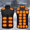 28 Heating Zone Smart Electric Heated Vest USB/DC Stand Collar Thermal Waistcoat
