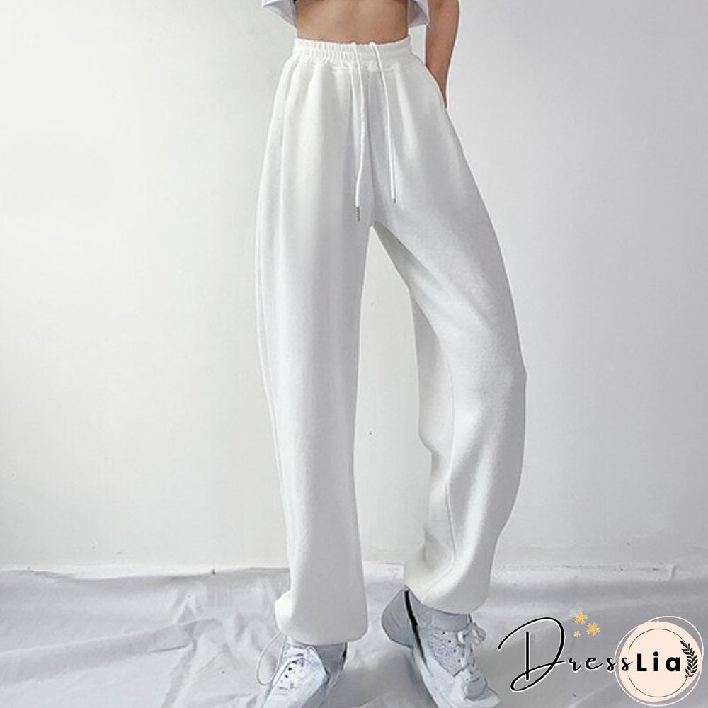 Plus Size White Gray Sweatpants Women Autumn Baggy Loose Women Sports Thicken Pants Warm Winter Trousers Joggers Streetwear