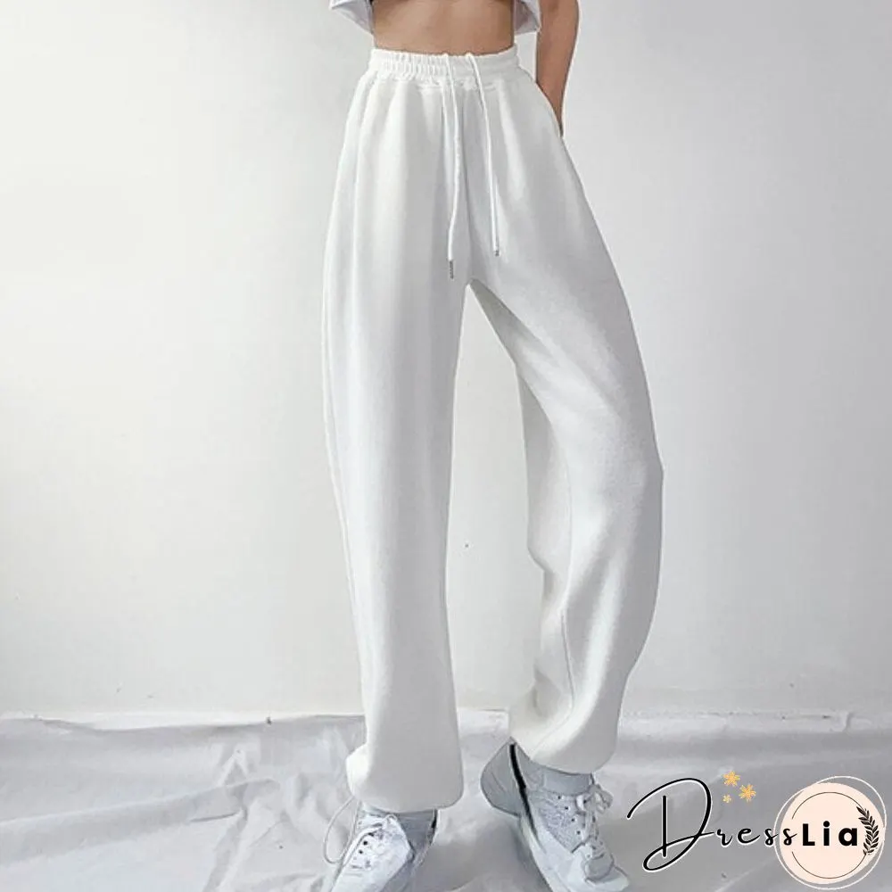 Plus Size White Gray Sweatpants Women Autumn Baggy Loose Women Sports Thicken Pants Warm Winter Trousers Joggers Streetwear