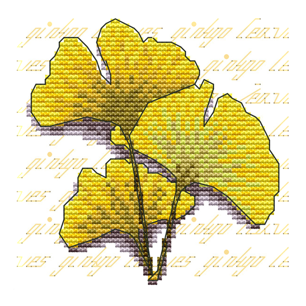 

Leaves - 14CT Stamped Cross Stitch - 16*15CM, 501 Original