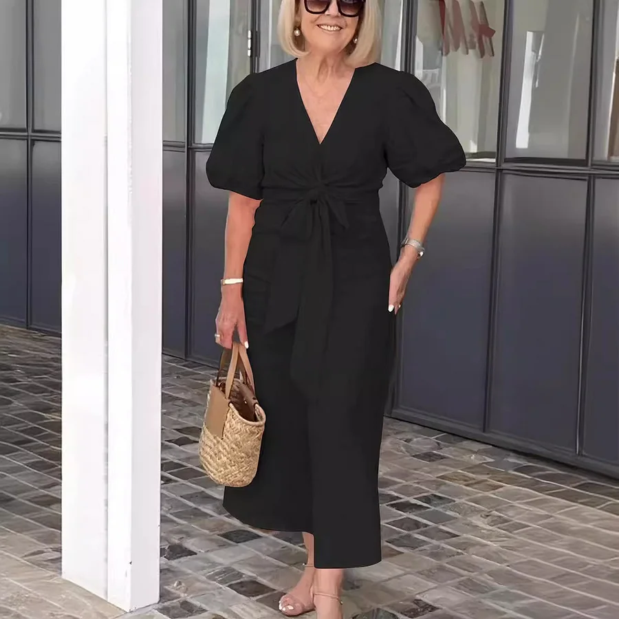 chinese dress ladies Kiyona Long Formal Plus Size Velvet Wrap Dress
