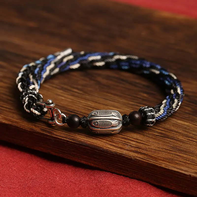 Koi Fish Wealth Reincarnation Knot Braid String Bracelet