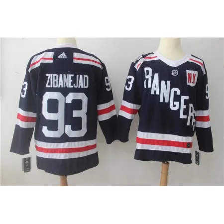 Men's  New York Rangers #93 Mika Zibanejad Navy 2018 Winter Classic Authentic Stitched NHL Jersey