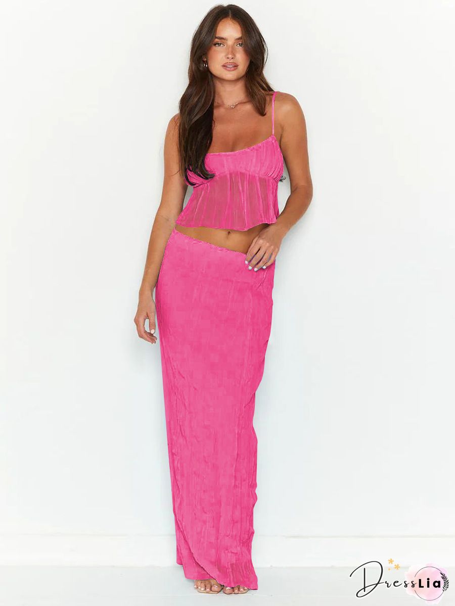 Bohemian Crop Top Dress Two Pieces Skirt High Waisted