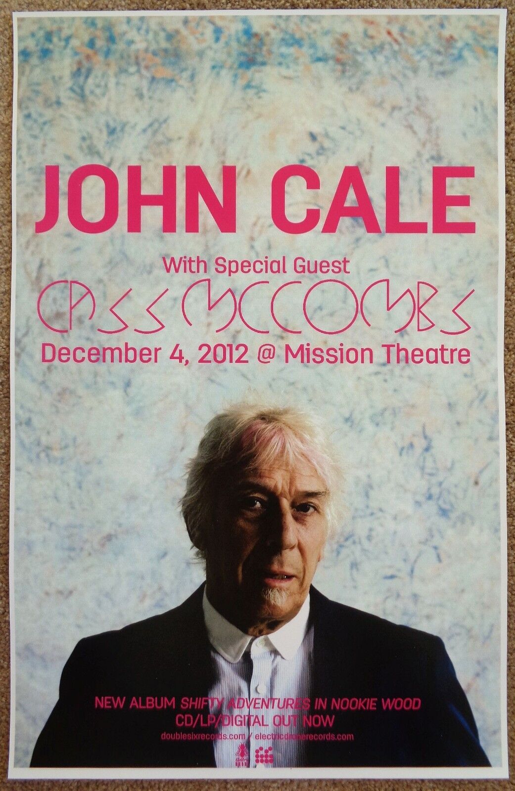 JOHN CALE 2012 Gig POSTER Portland Oregon Concert VELVET UNDERGROUND Version 2