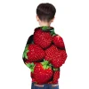 Kid Boy Girl Strawberry Pattern Baseball Hoodie