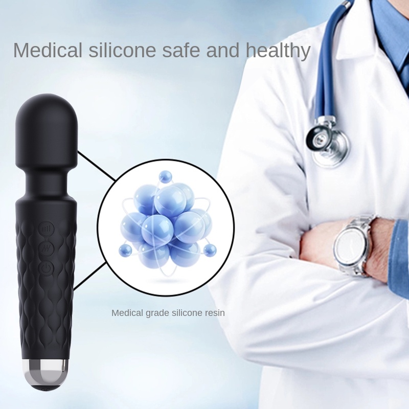 Silicone Vibrator Wand Massager with 20 Intense Frequency Modes