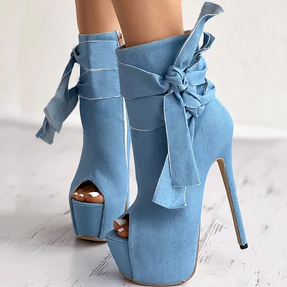 2 inch peep fashion toe booties