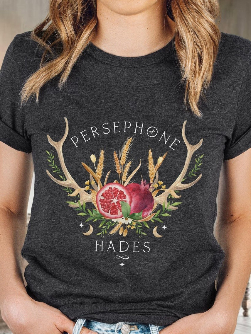 Hades And Persephone Pomegranate Greek Mythology T-Shirt / TECHWEAR CLUB / Techwear