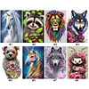 (Grande Taille) Loup-Peinture Diamant Ronde Compl&egrave;te-40*60CM