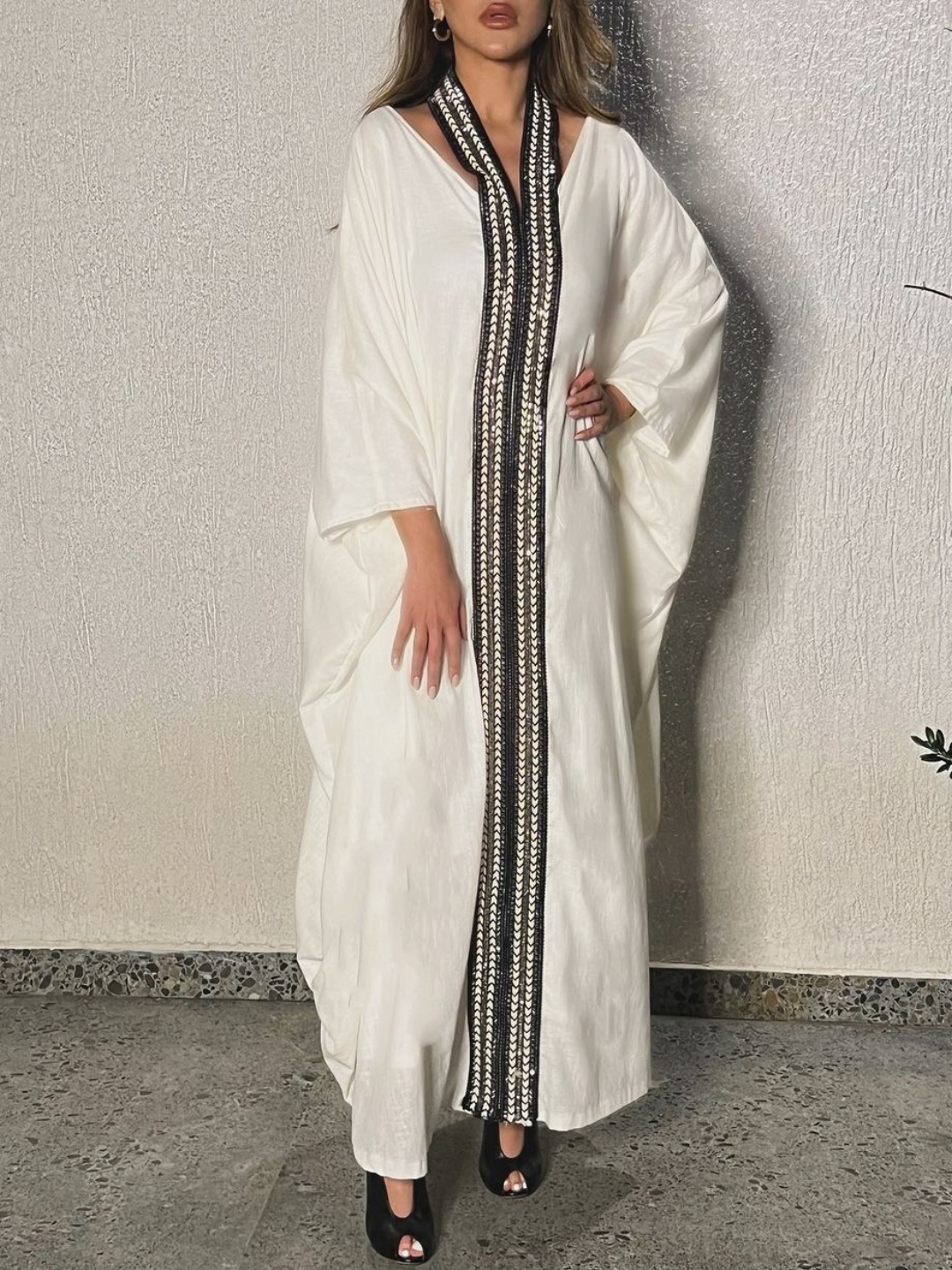 Casual Simple V-neck Dress | Oxredo Shop Ramadan Sale