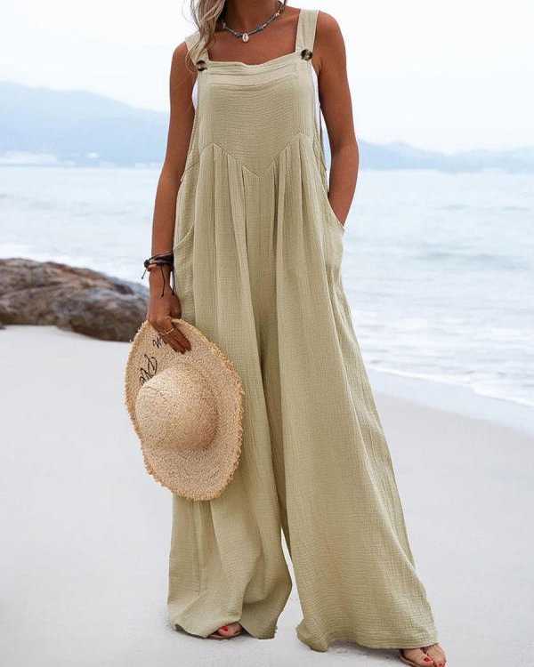Casual Loose Solid Color Jumpsuit