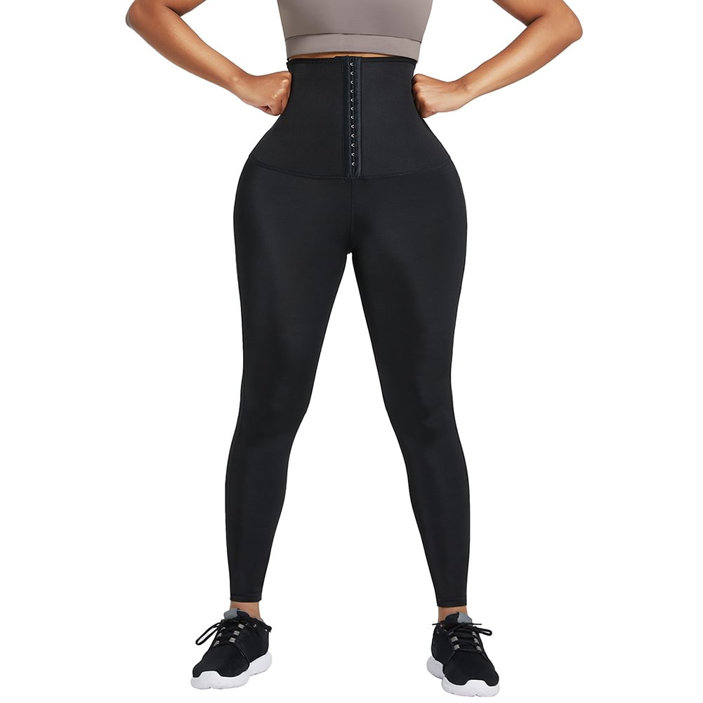 Dark Blue Sweat Leggings High Waist Waistbands Tummy Control Shaper