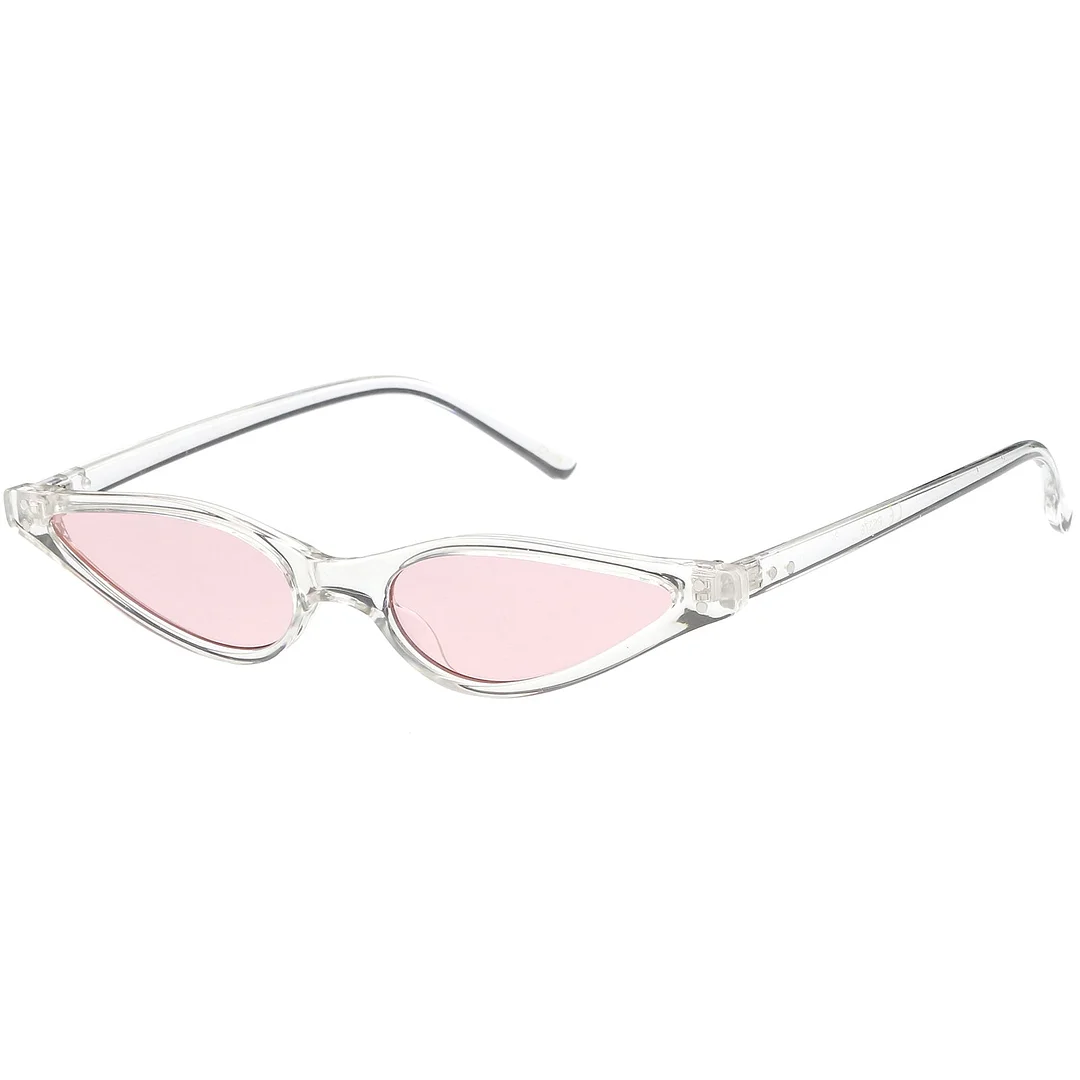 Extreme Thin Cat Eye glasses Neutral Colored Flat Lens 53mm