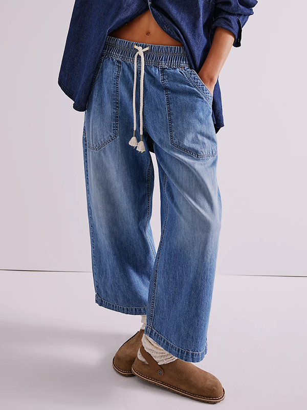 Ladies Elastic Waist Jeans tjj Shicloths
