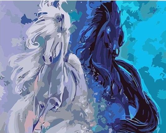 

Black and White Horses – Paint By Numbers - 40*50CM, 501 Original