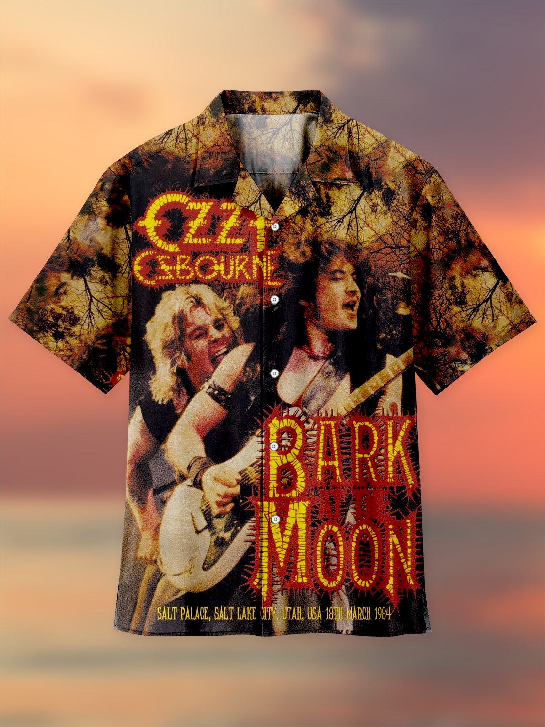 Eye-catching trendy rock style retro Cuban collar shirt PLUSCLOTHESMAN
