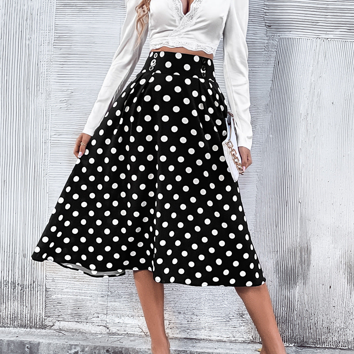 Skirt Women Clothing Corrugated Elegant Long Slim Fit A line Dress