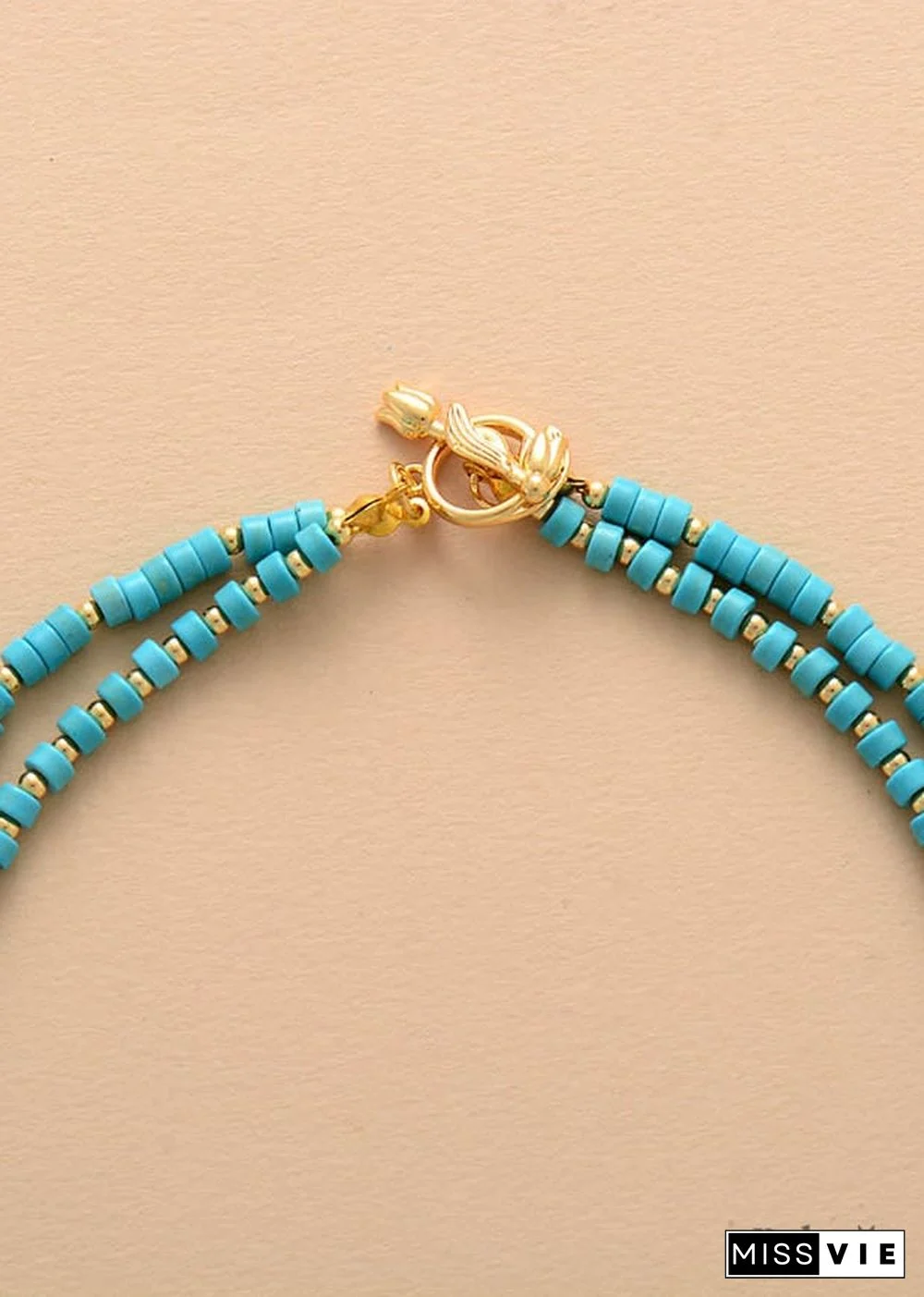 Boho Necklace, Turquoises 2 Layers Chokers Necklace