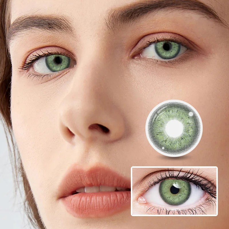 NEBULALENS Polaris Green Yearly Prescription Colored Contacts NEBULALENS