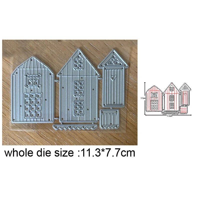 Christmas House Tree Metal Cutting Dies Stencils dies for DIY Scrapbooking Dies Decorative Embossing Die Cuts Paper Cards Making