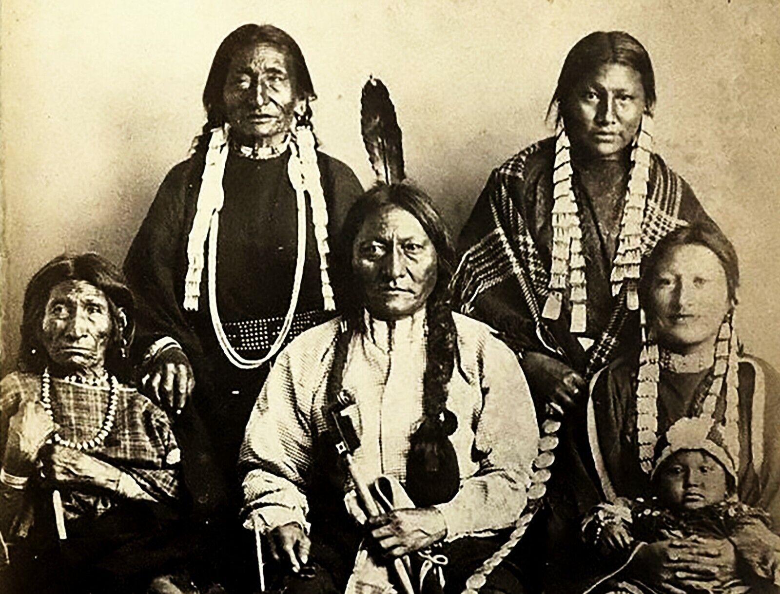 SITTING BULL'S FAMILY 8.5X11 Photo Poster painting PICTURE REPRINT LAKOTA NATIVE INDIAN CHIEF