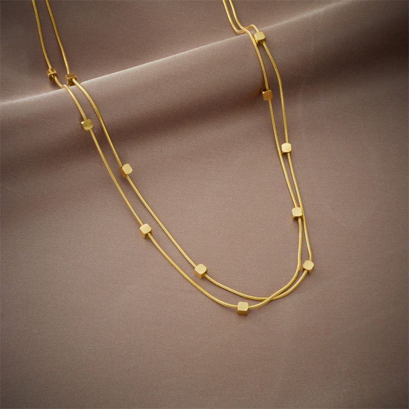 Chain Geometric Titanium Steel Electroplating Necklaces
