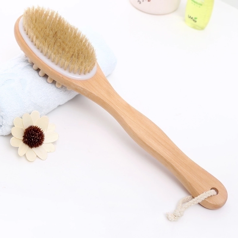 Retro Solid Color Wood Bath Brush/massage Brush 1 Piece