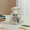 (US Local)Acrylic Wooden Owl Bag Shape Diamond Painting Piggy Bank Storage Box Kit