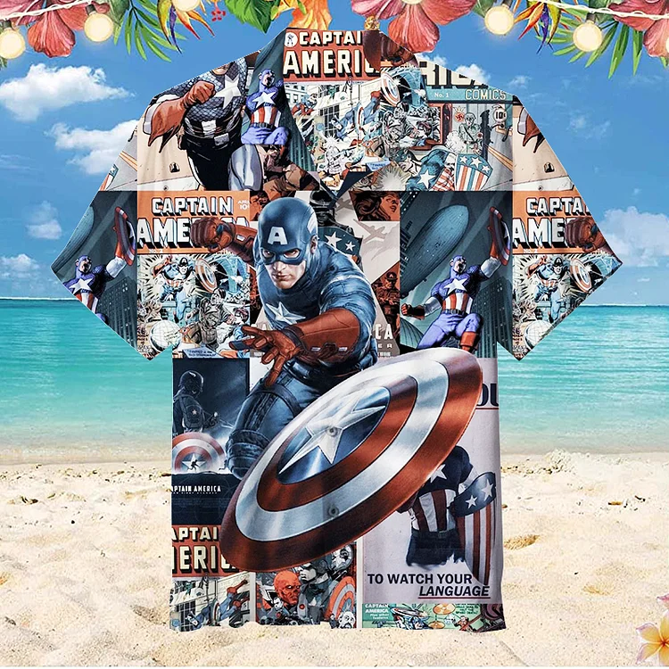 Captain America|Unisex Hawaiian Shirt